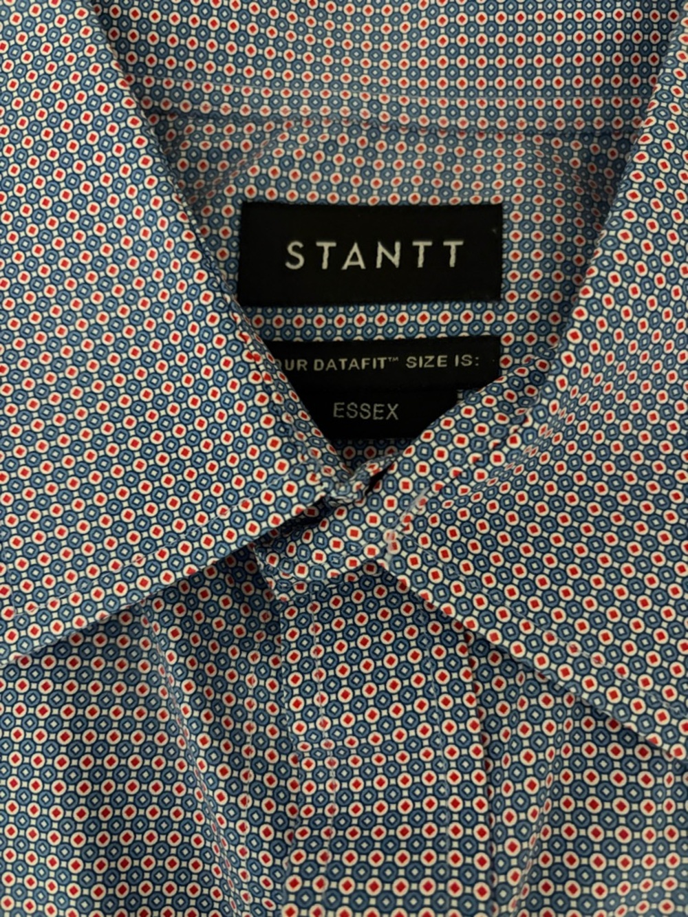 Stantt “Essex” sized Men’s Blue Geo Print Dress Shirt